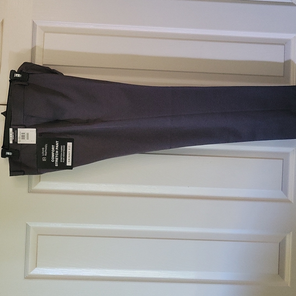 Louis Raphel Comfort Strech Sknny Fit 34 x 30 Grey Men's Dress slacks